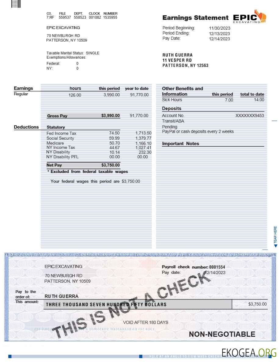 Modèle de déclaration de résultats EPIC EXCAVATING aux formats Word et PDF.pdf, 1